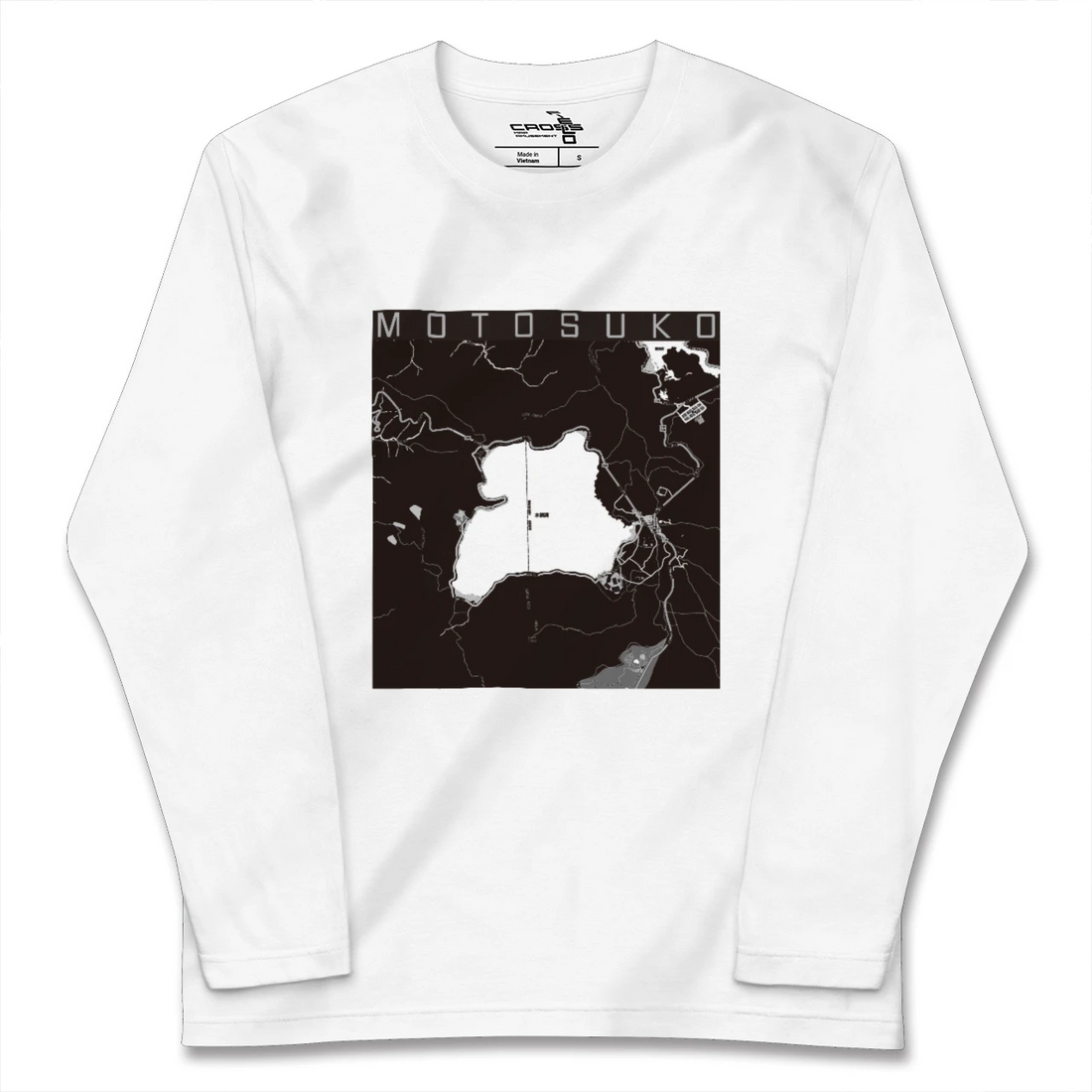 【本栖湖(山梨県)】地図柄ロングスリーブTシャツ