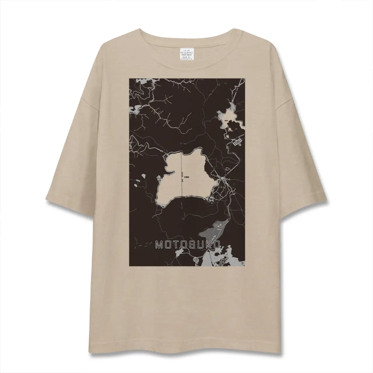 【本栖湖（山梨県）】地図柄ビッグシルエットTシャツ