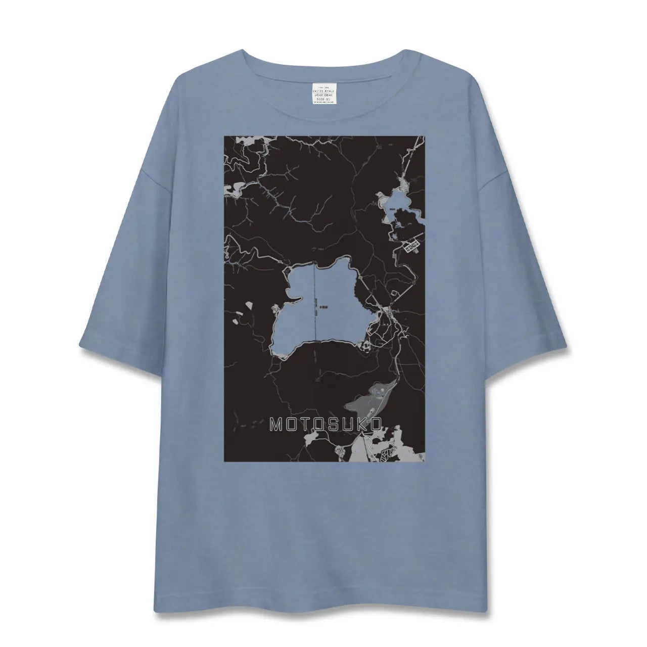 【本栖湖（山梨県）】地図柄ビッグシルエットTシャツ