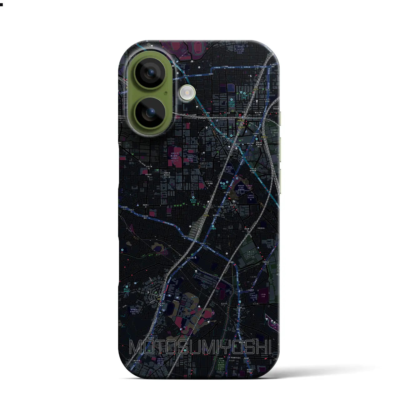 【元住吉（神奈川県）】地図柄iPhoneケース（バックカバータイプ）