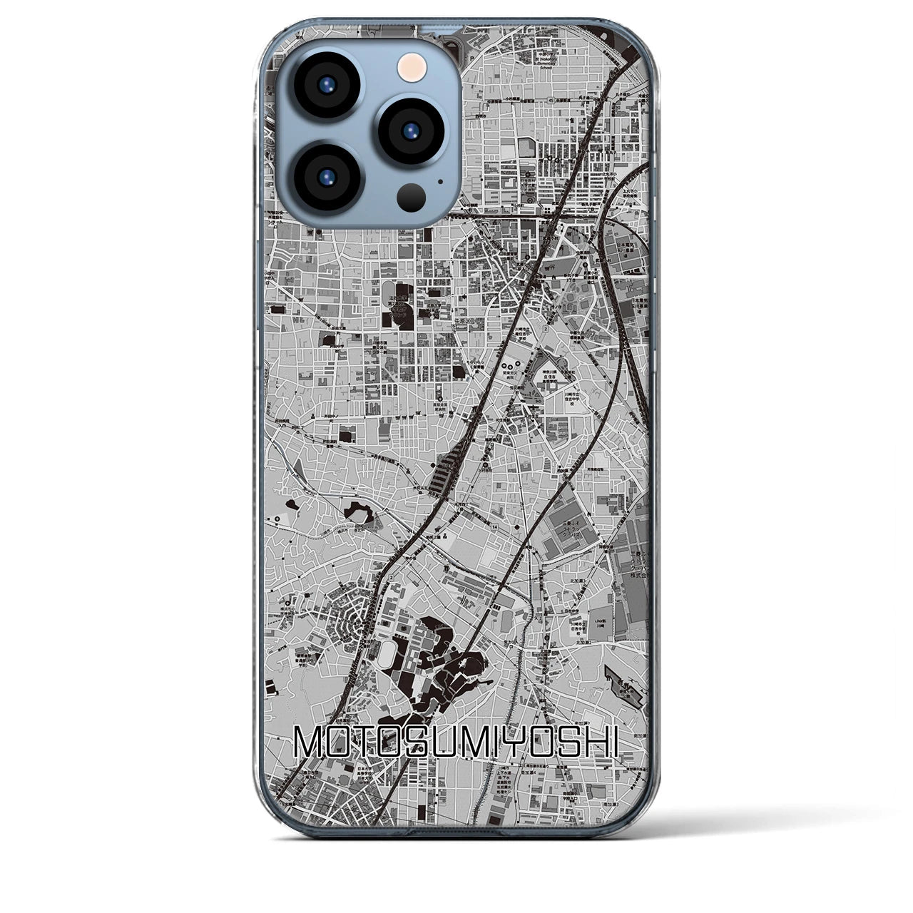 【元住吉（神奈川県）】地図柄iPhoneケース（クリアタイプ）