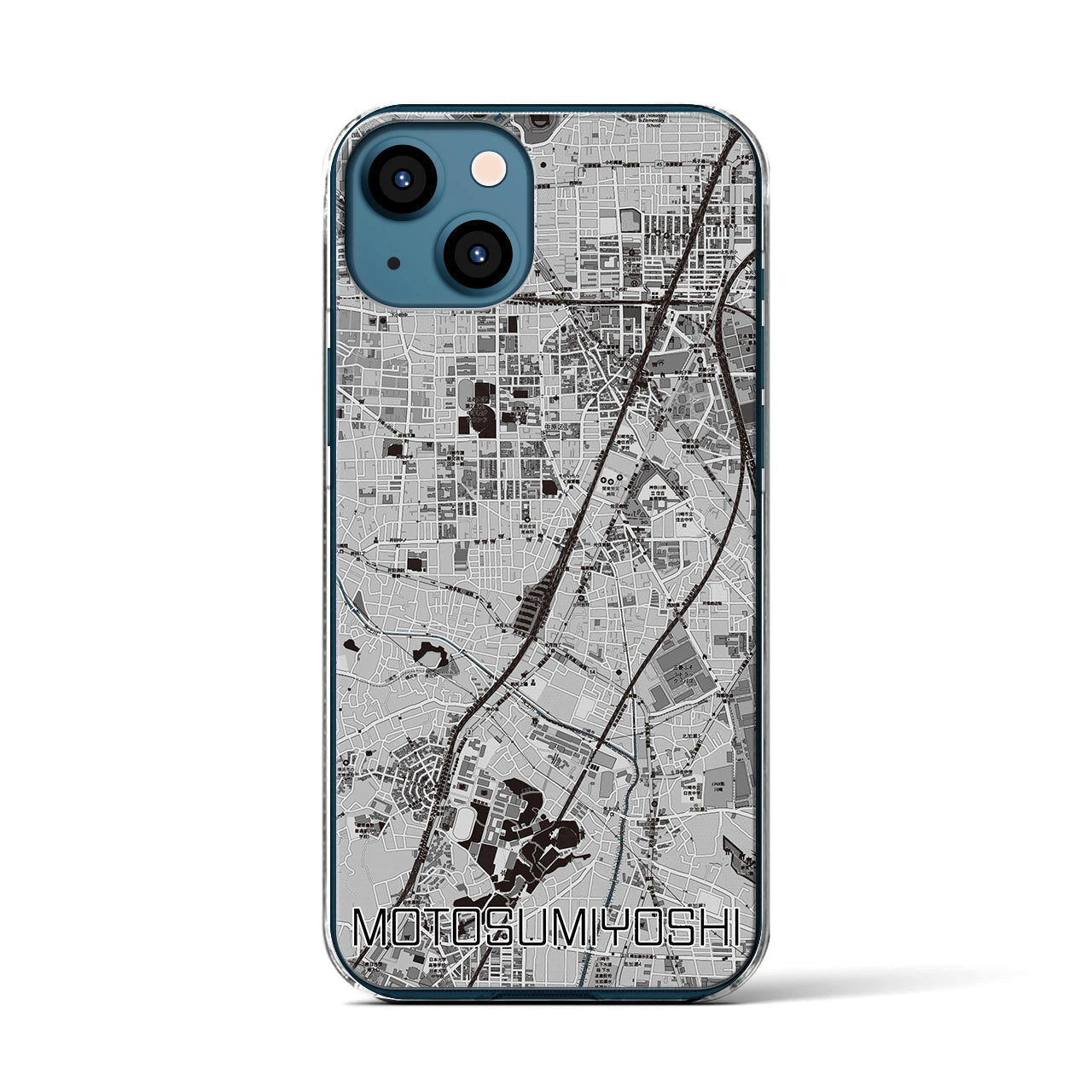 【元住吉（神奈川県）】地図柄iPhoneケース（クリアタイプ）