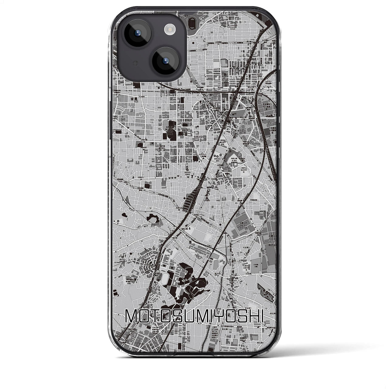 【元住吉（神奈川県）】地図柄iPhoneケース（クリアタイプ）