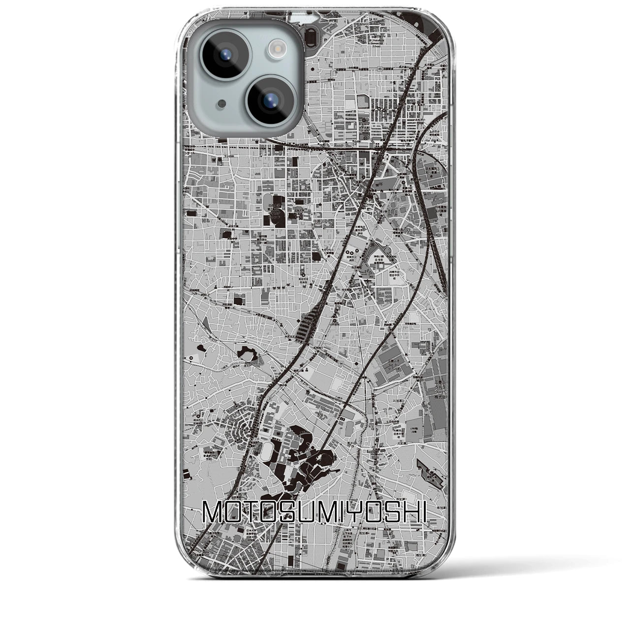 【元住吉（神奈川県）】地図柄iPhoneケース（クリアタイプ）