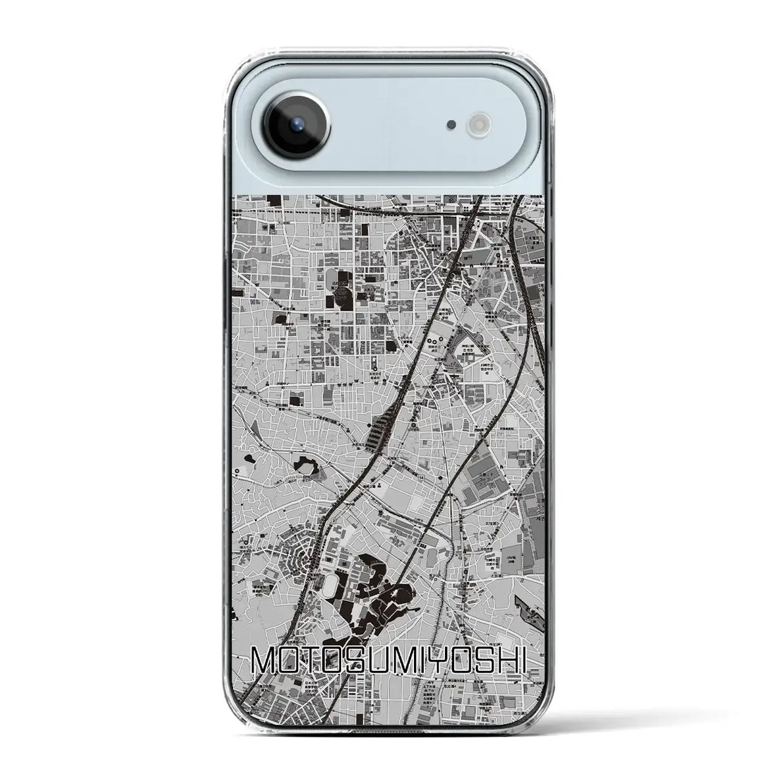 【元住吉(神奈川県)】地図柄iPhoneケース(クリアタイプ)モノトーン・iPhone 17 Pro Max 用