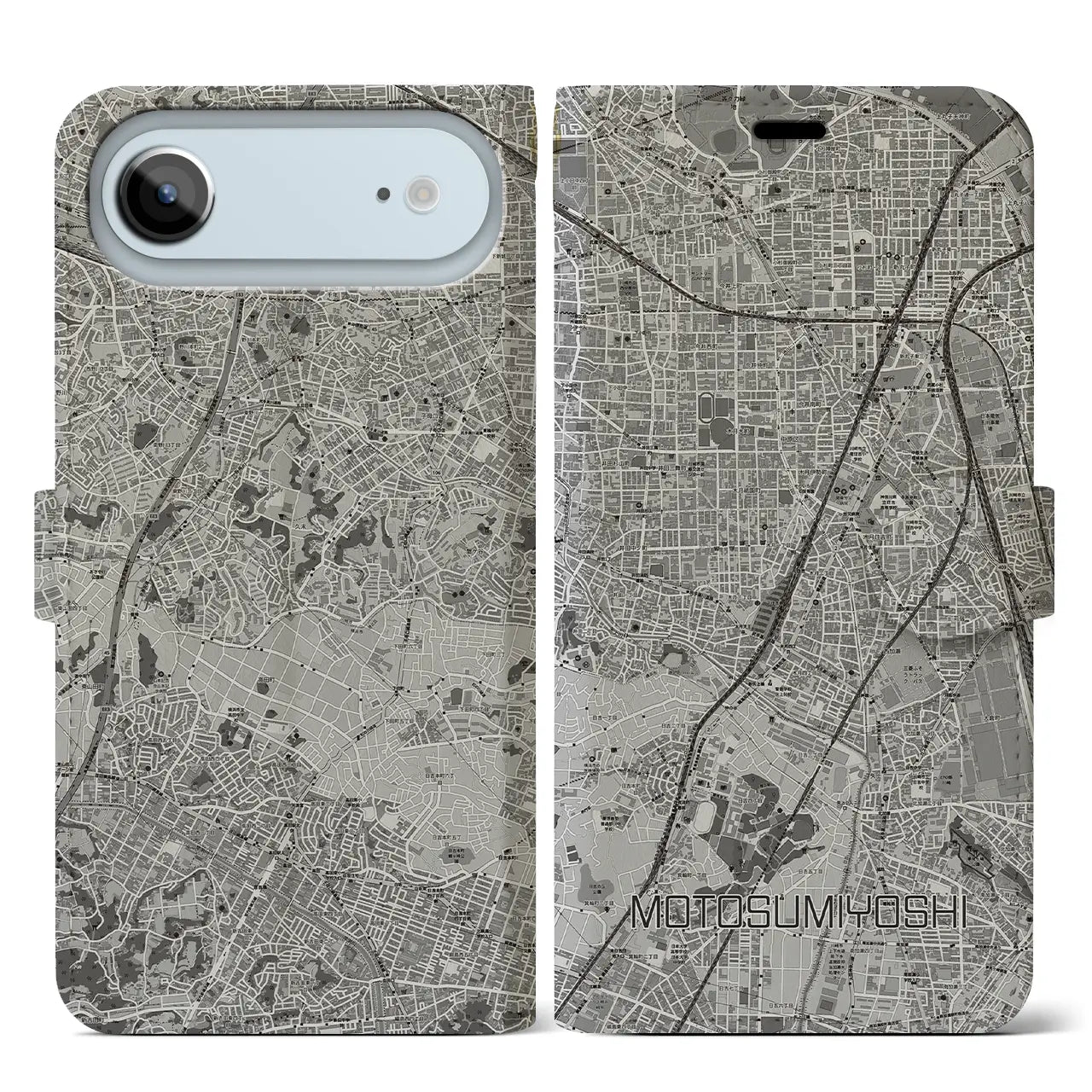 【元住吉（神奈川県）】地図柄iPhoneケース（手帳タイプ）