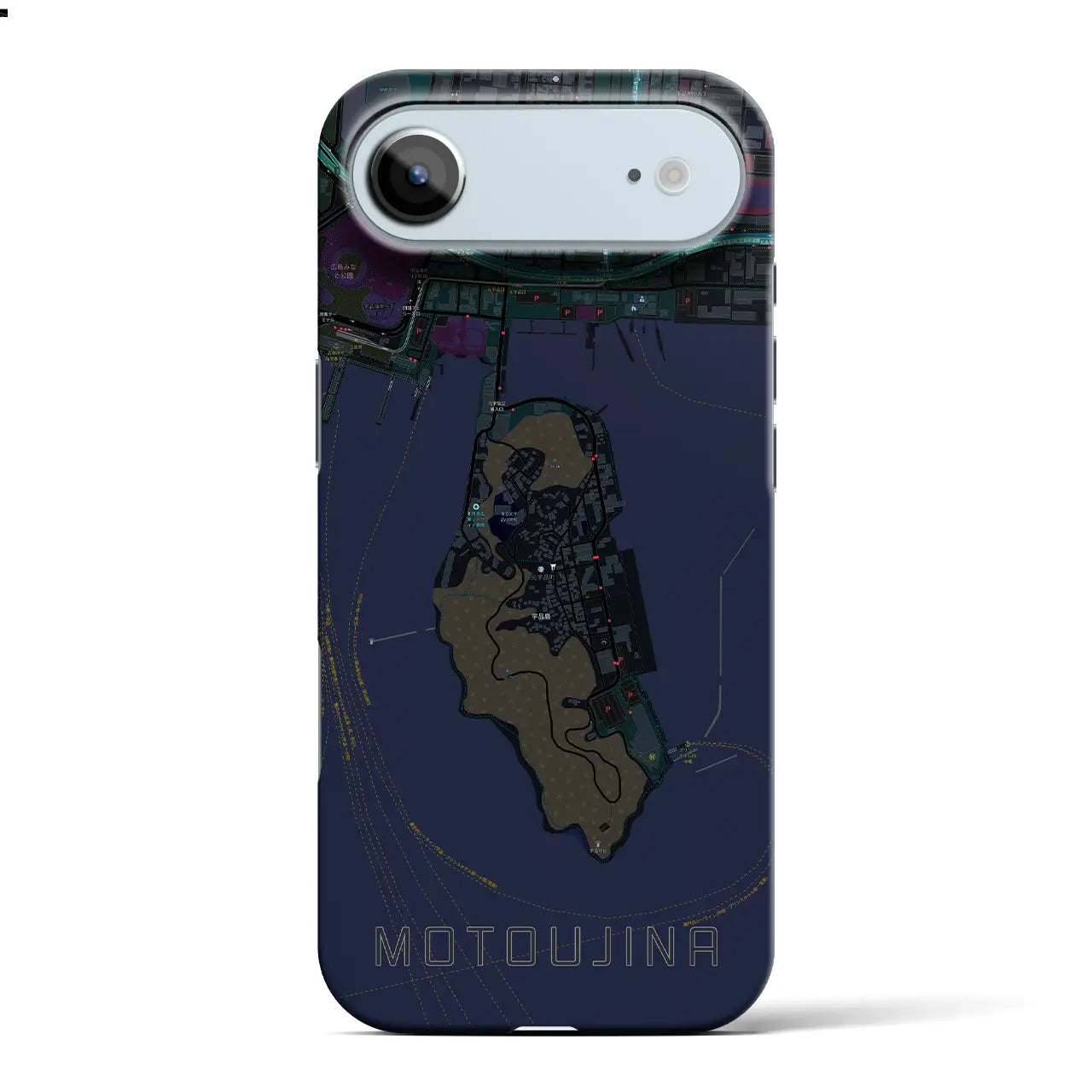 【元宇品（広島県）】地図柄iPhoneケース（バックカバータイプ）