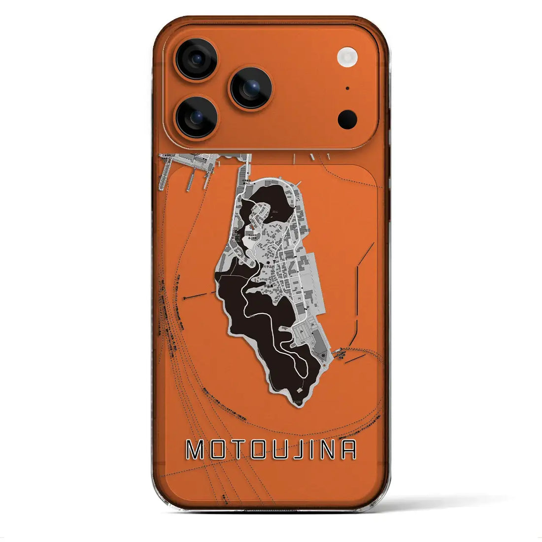 【元宇品（広島県）】地図柄iPhoneケース（クリアタイプ）モノトーン・iPhone 17 Pro Max 用