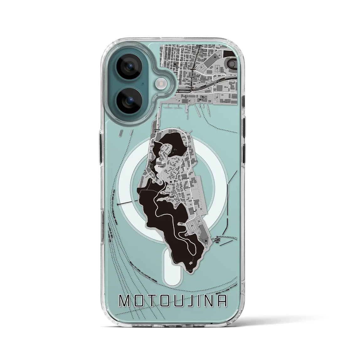 【元宇品(広島県)】地図柄iPhoneケース(MagSafeタイプ)モノトーン・iPhone 16 Pro 用