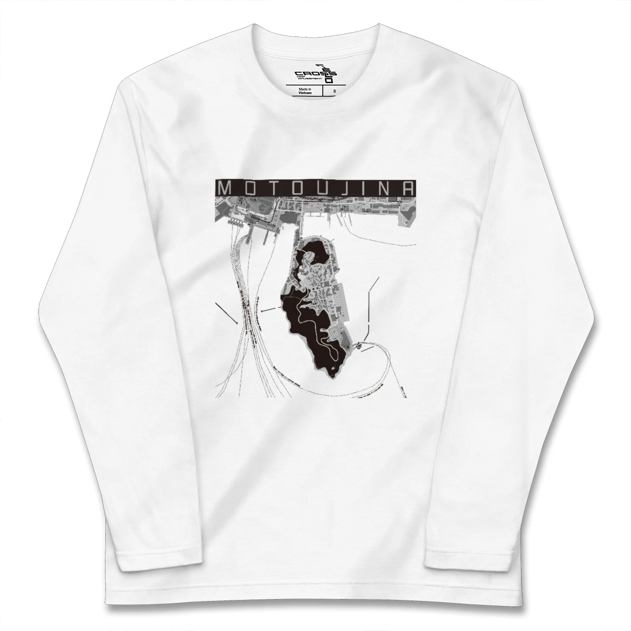 【元宇品（広島県）】地図柄ロングスリーブTシャツ