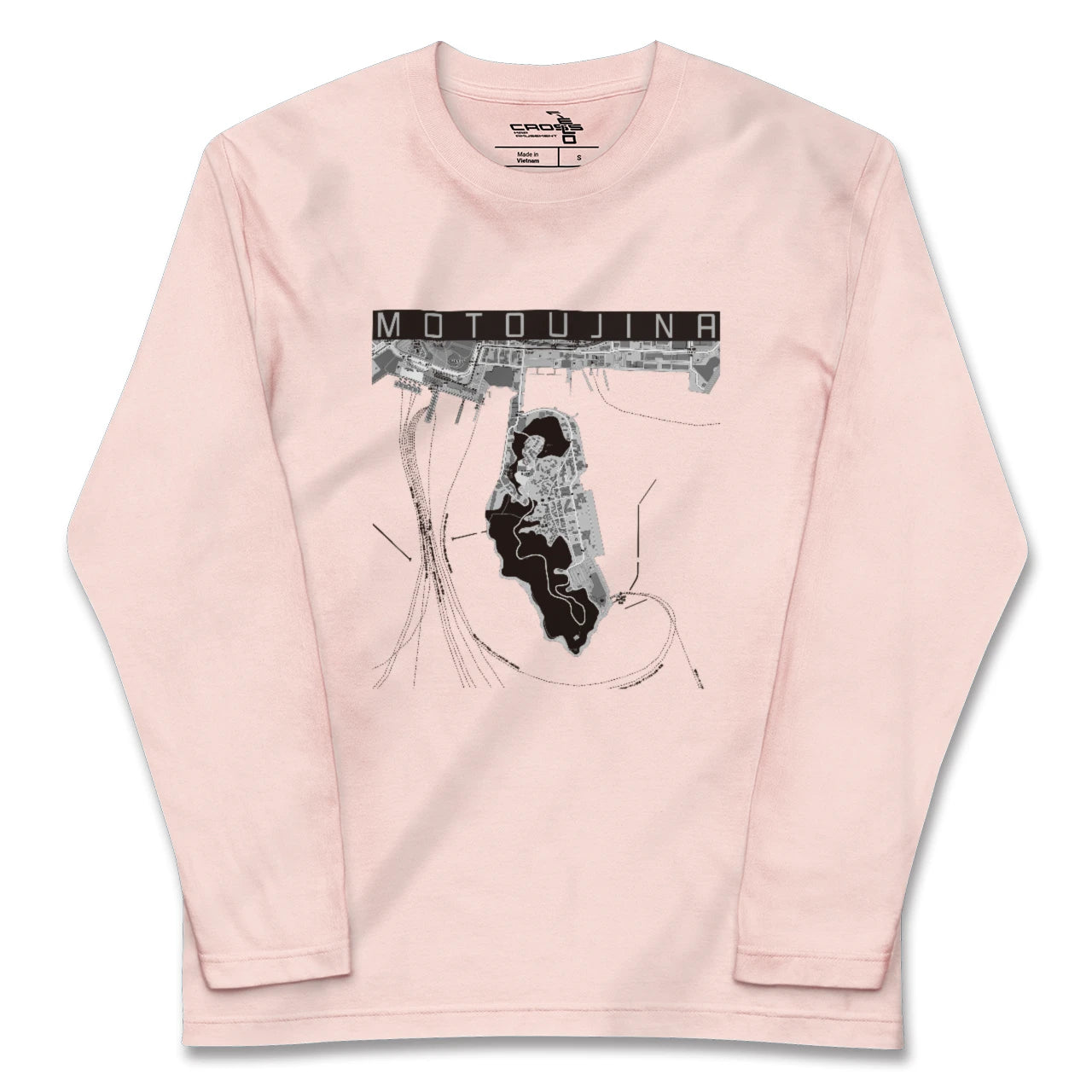 【元宇品（広島県）】地図柄ロングスリーブTシャツ