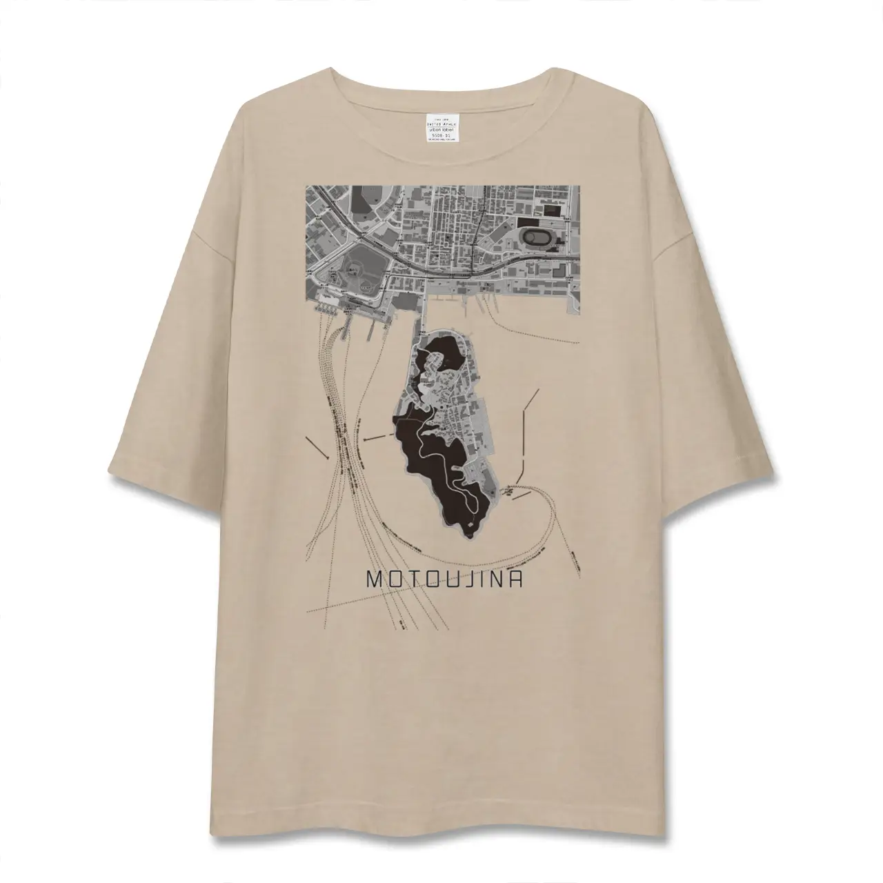 【元宇品（広島県）】地図柄ビッグシルエットTシャツ