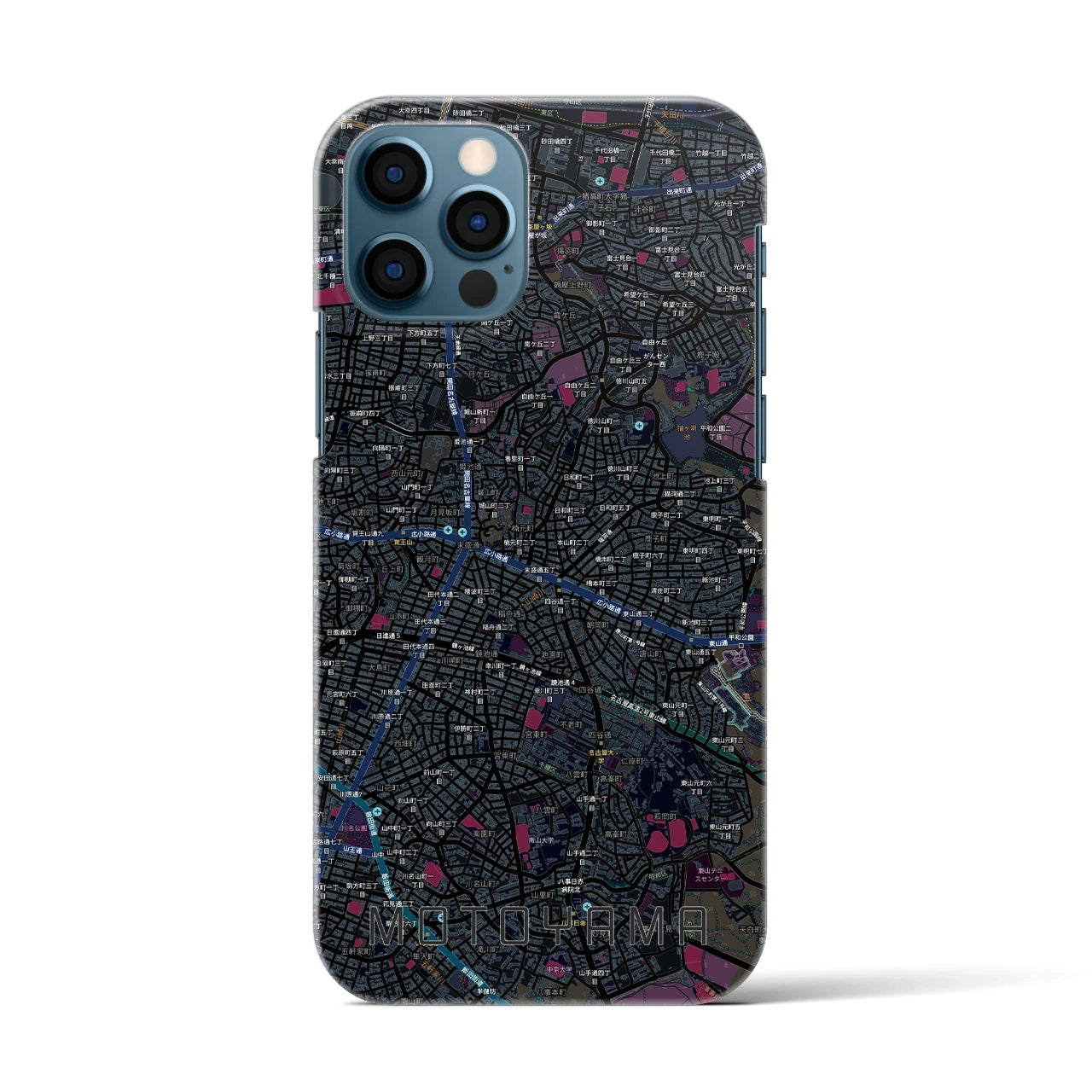【本山（愛知県）】地図柄iPhoneケース（バックカバータイプ）