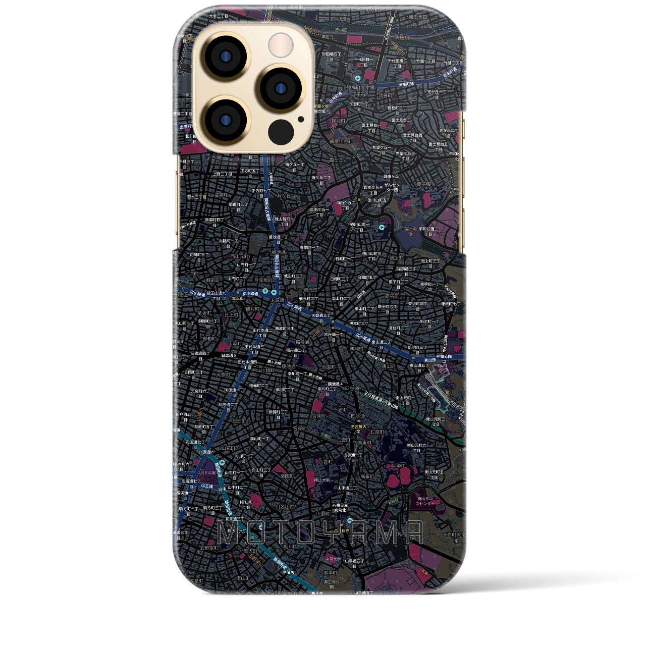 【本山（愛知県）】地図柄iPhoneケース（バックカバータイプ）