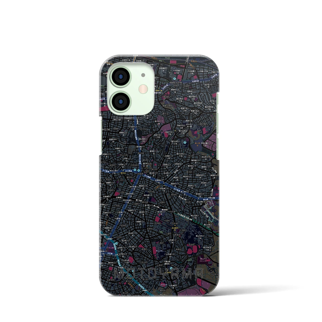 【本山（愛知県）】地図柄iPhoneケース（バックカバータイプ）