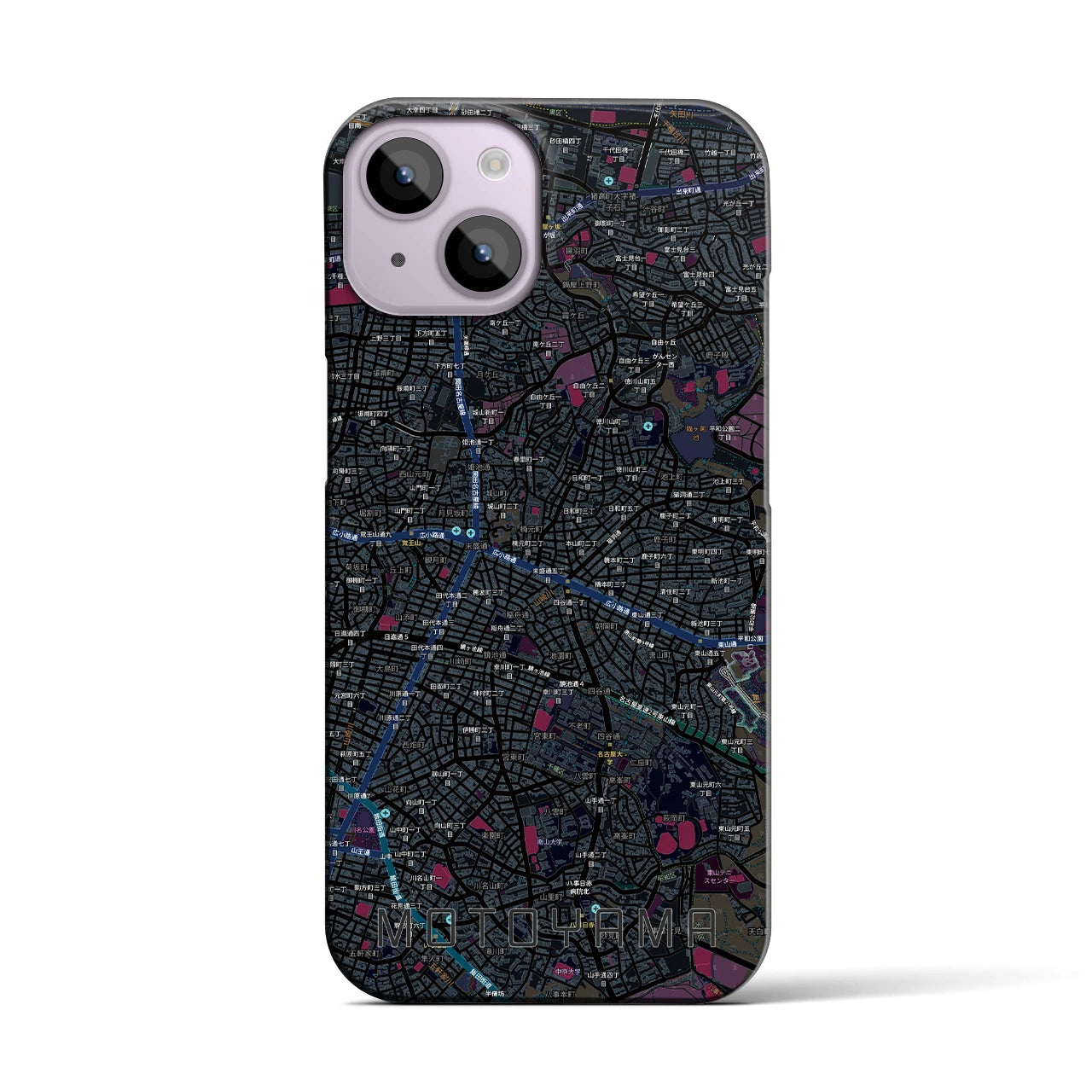 【本山（愛知県）】地図柄iPhoneケース（バックカバータイプ）