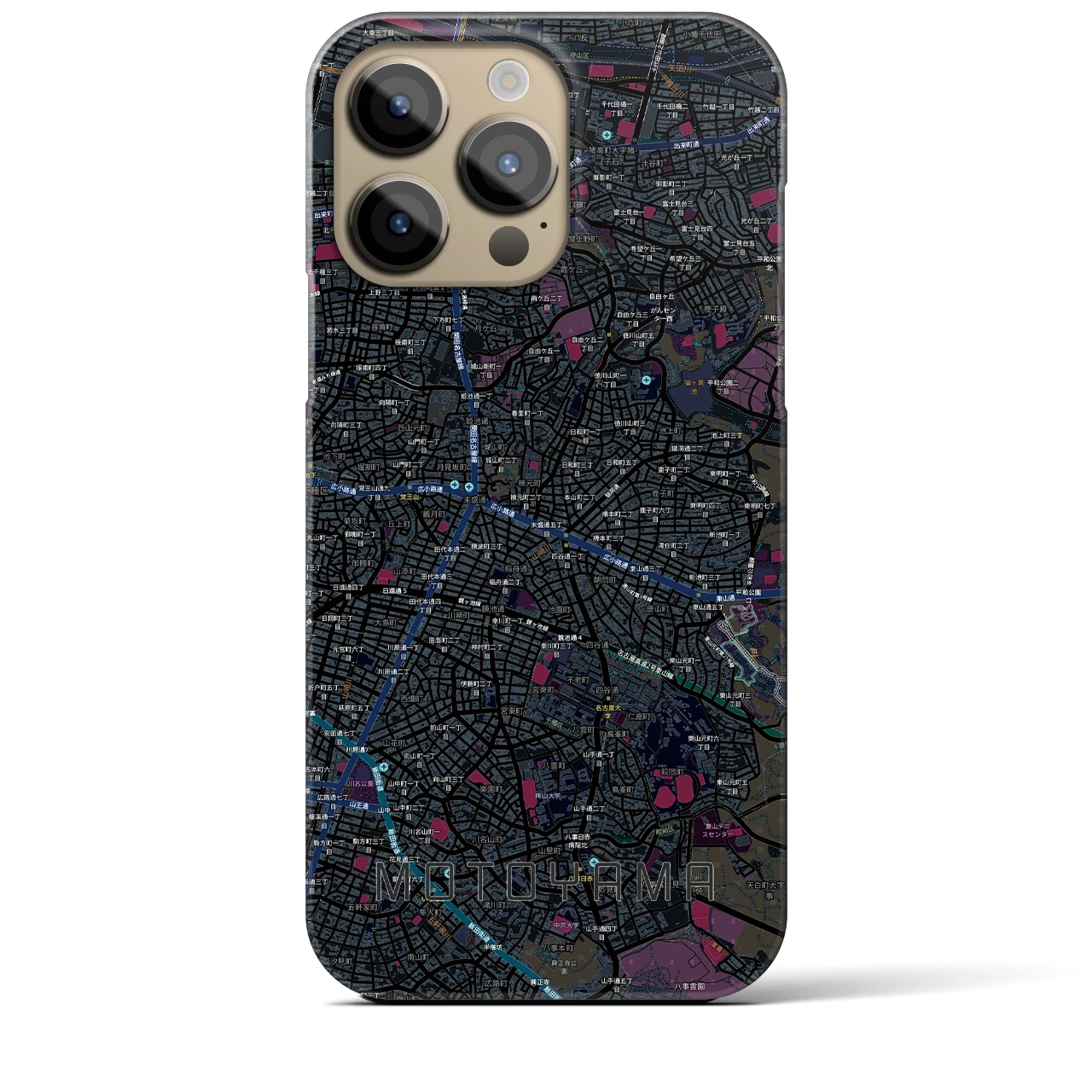 【本山（愛知県）】地図柄iPhoneケース（バックカバータイプ）