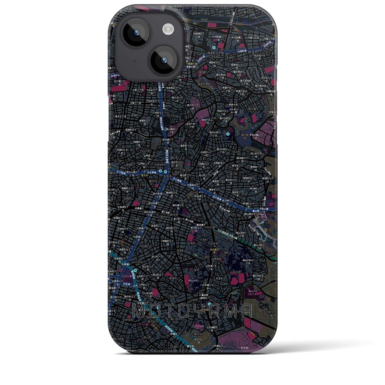【本山（愛知県）】地図柄iPhoneケース（バックカバータイプ）
