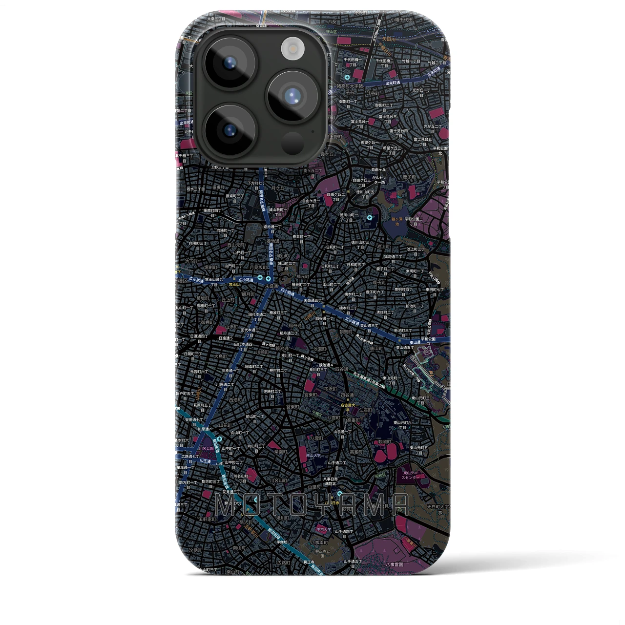 【本山（愛知県）】地図柄iPhoneケース（バックカバータイプ）