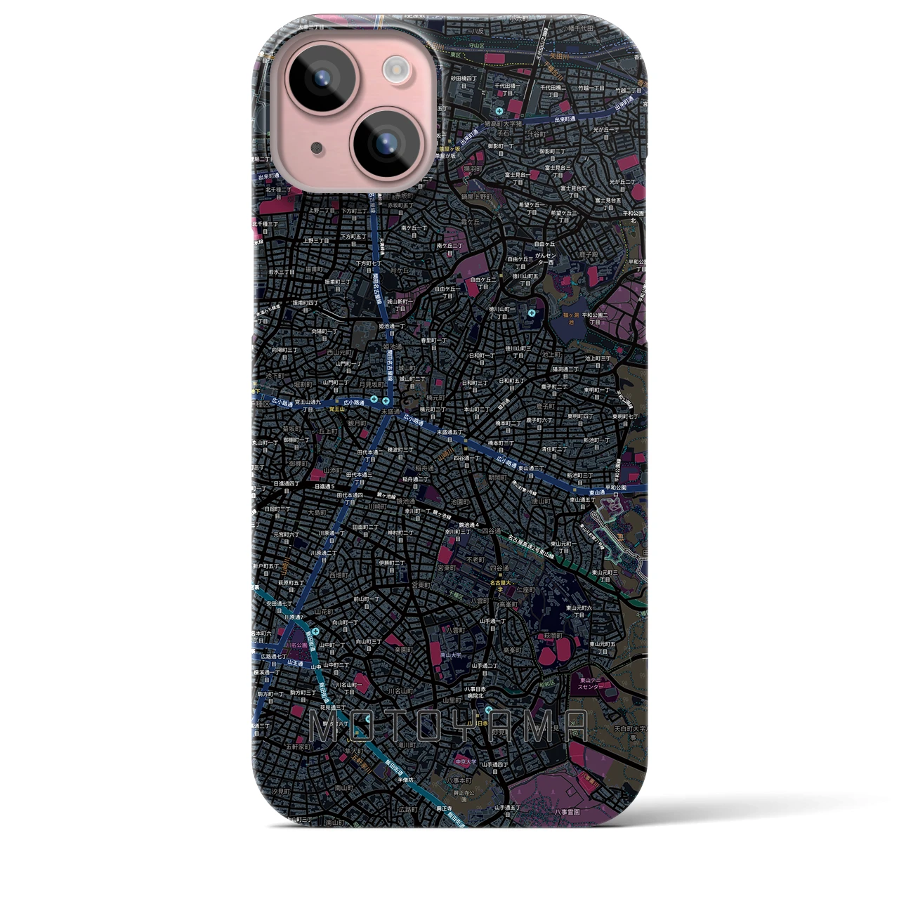 【本山（愛知県）】地図柄iPhoneケース（バックカバータイプ）