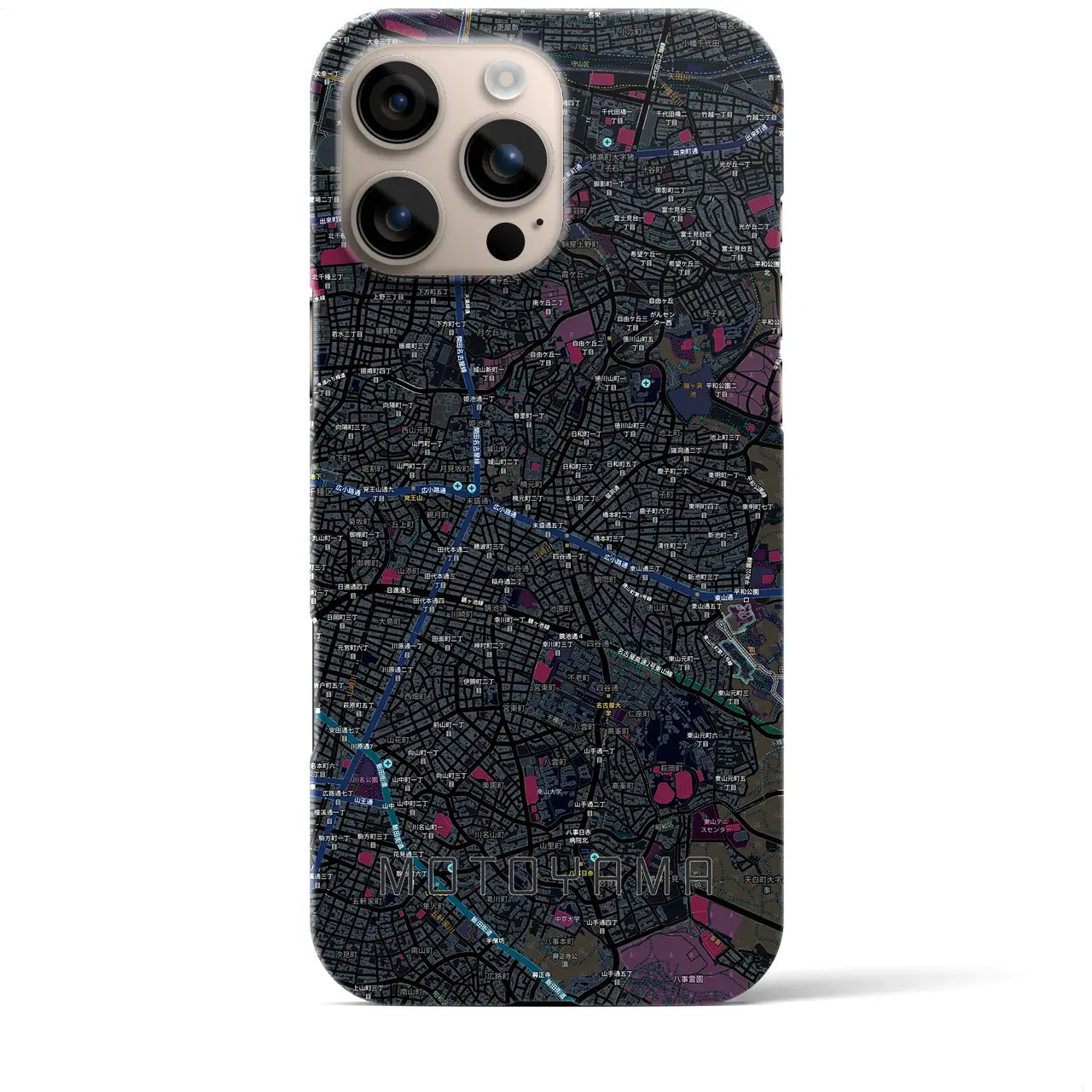 【本山（愛知県）】地図柄iPhoneケース（バックカバータイプ）