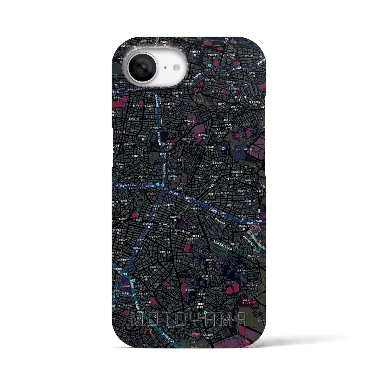 【本山（愛知県）】地図柄iPhoneケース（バックカバータイプ）