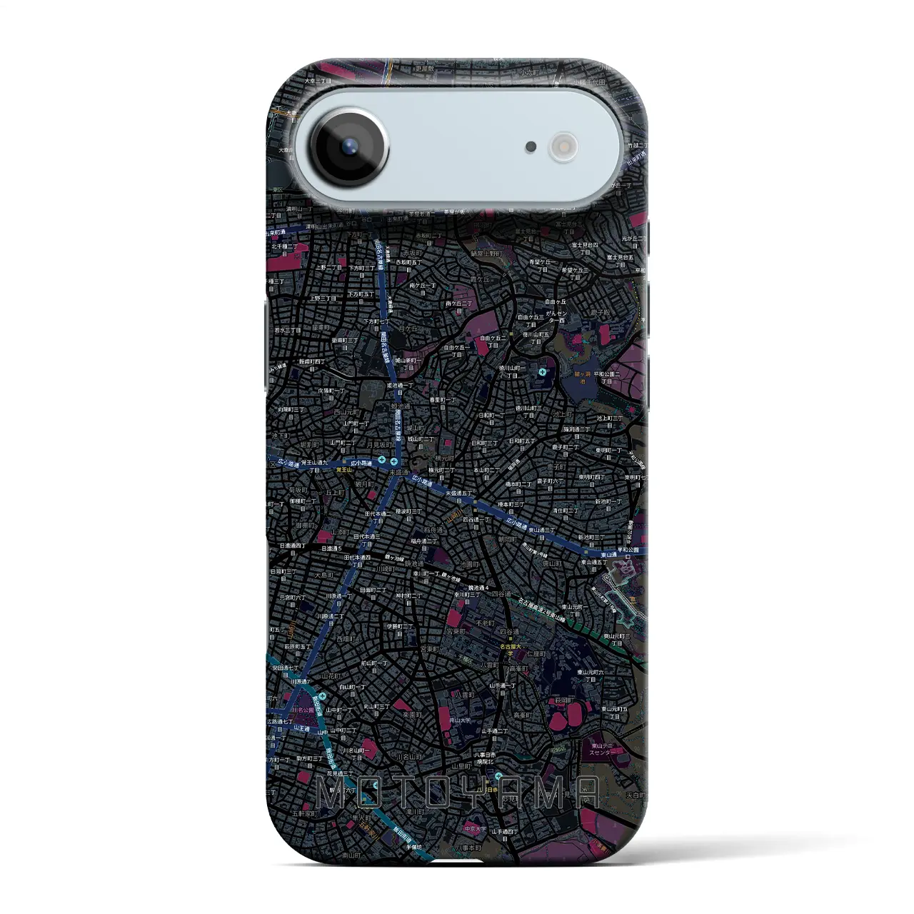 【本山（愛知県）】地図柄iPhoneケース（バックカバータイプ）