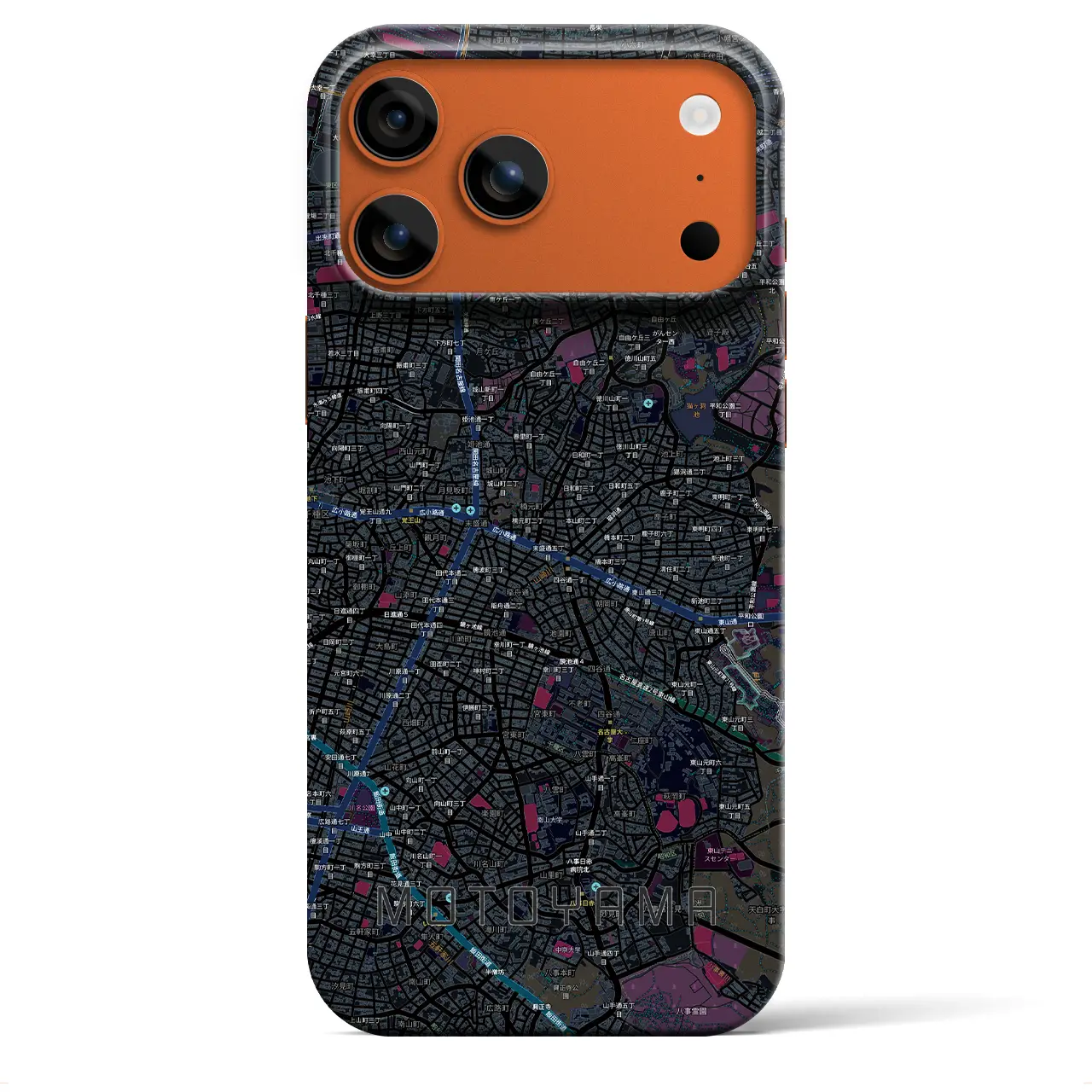 【本山（愛知県）】地図柄iPhoneケース（バックカバータイプ）