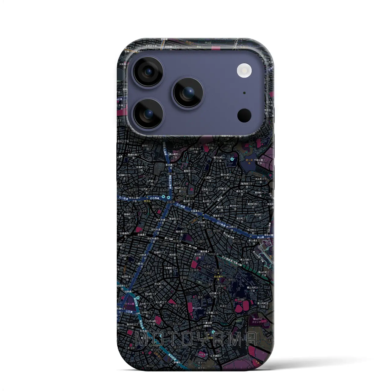 【本山（愛知県）】地図柄iPhoneケース（バックカバータイプ）