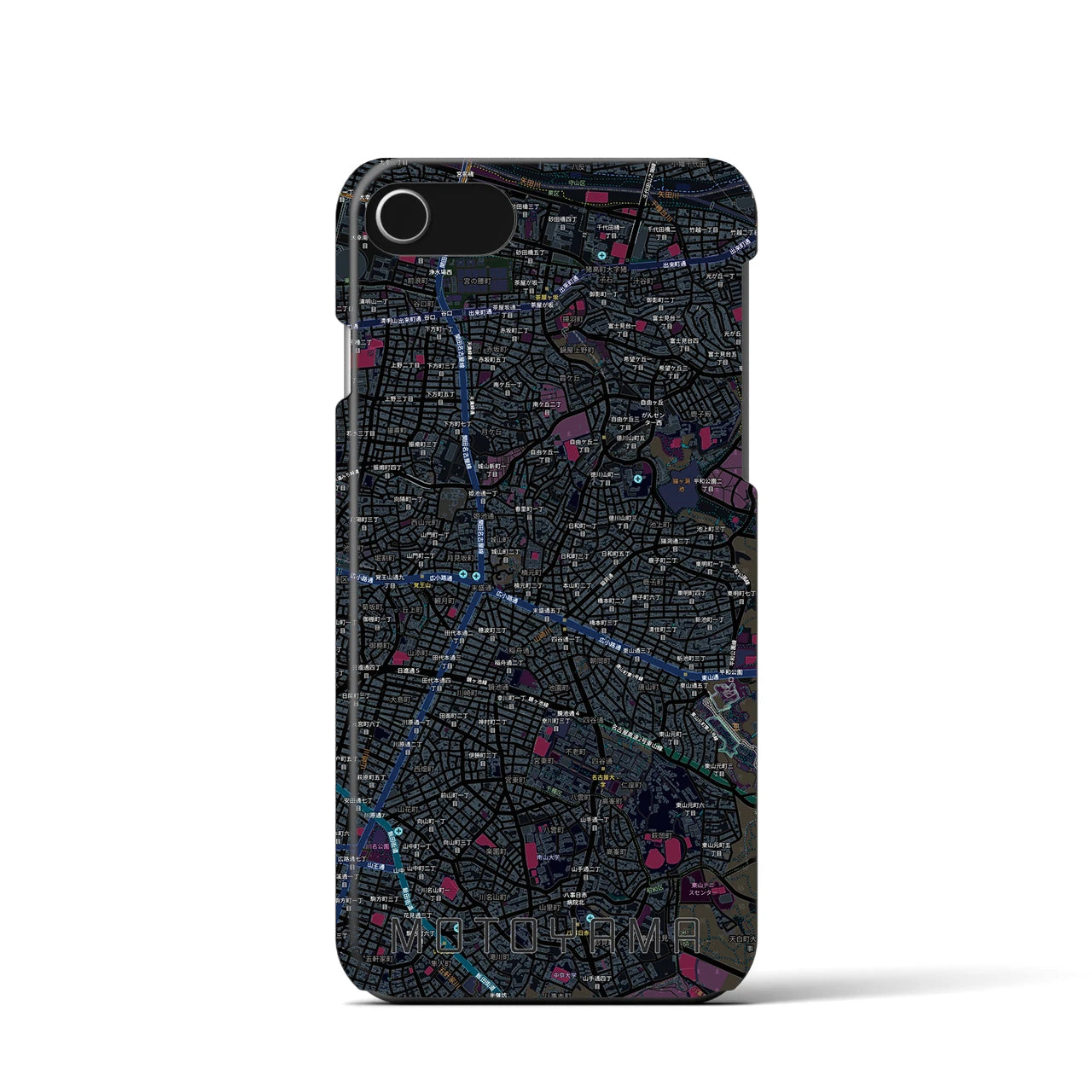 【本山（愛知県）】地図柄iPhoneケース（バックカバータイプ）