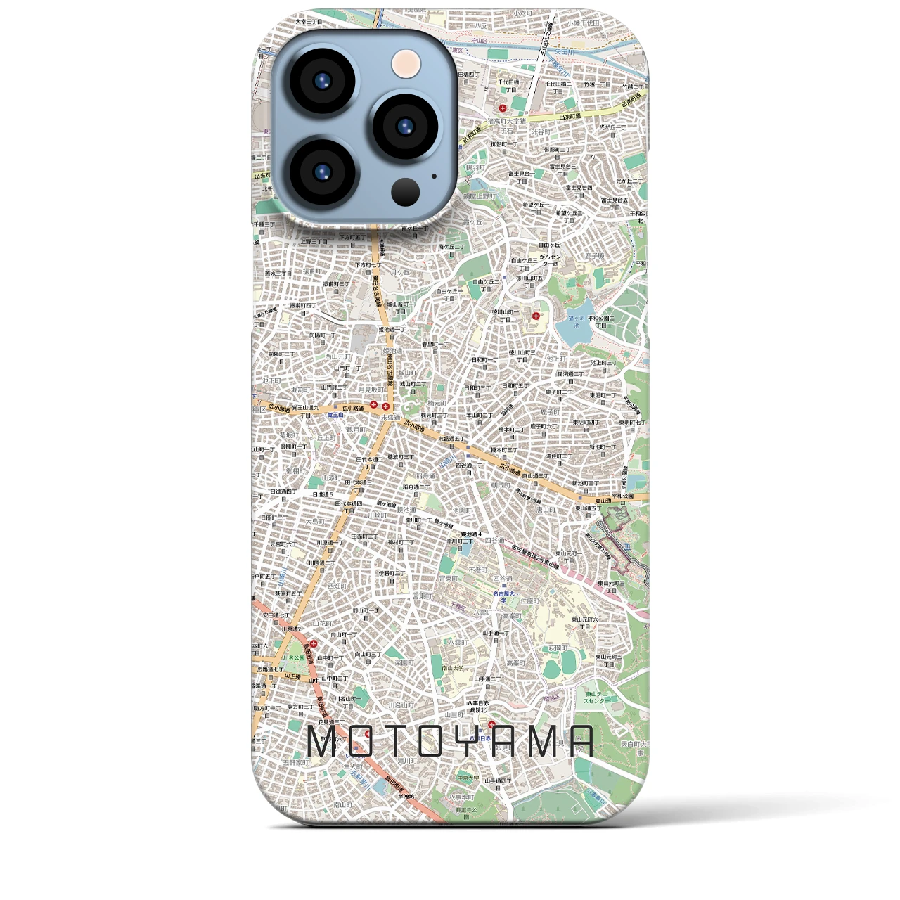 【本山（愛知県）】地図柄iPhoneケース（バックカバータイプ）