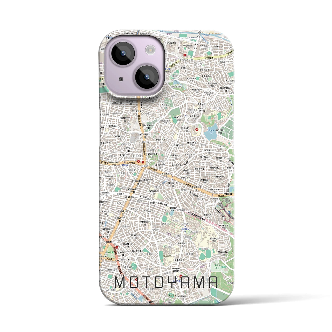 【本山（愛知県）】地図柄iPhoneケース（バックカバータイプ）