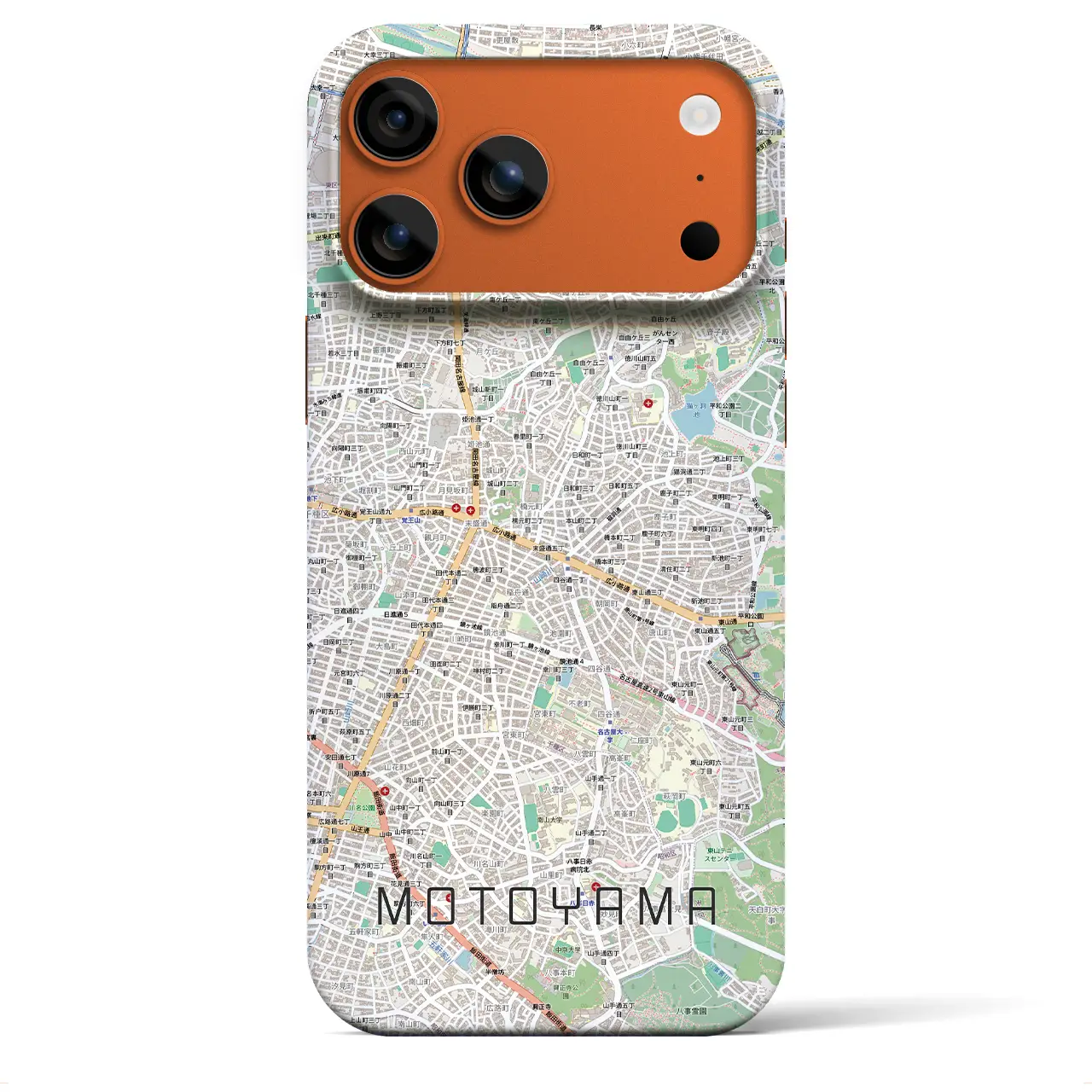 【本山（愛知県）】地図柄iPhoneケース（バックカバータイプ）ブラック・iPhone 17 Pro Max 用