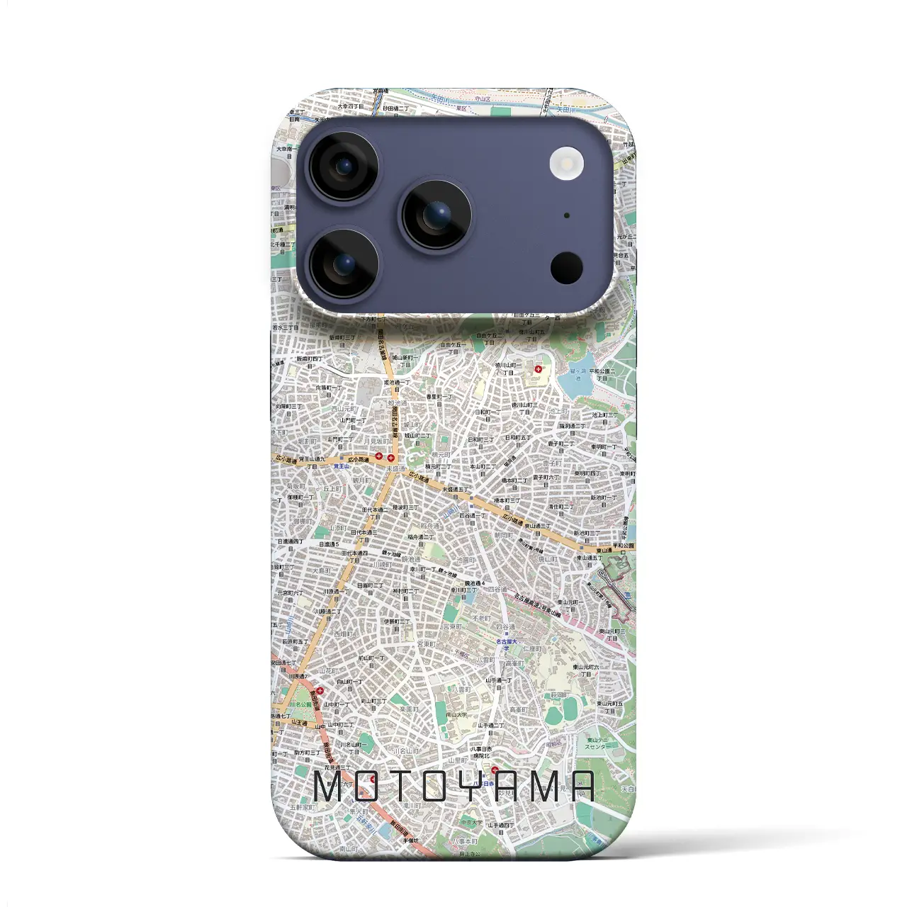 【本山（愛知県）】地図柄iPhoneケース（バックカバータイプ）ナチュラル・iPhone 17 Pro Max 用