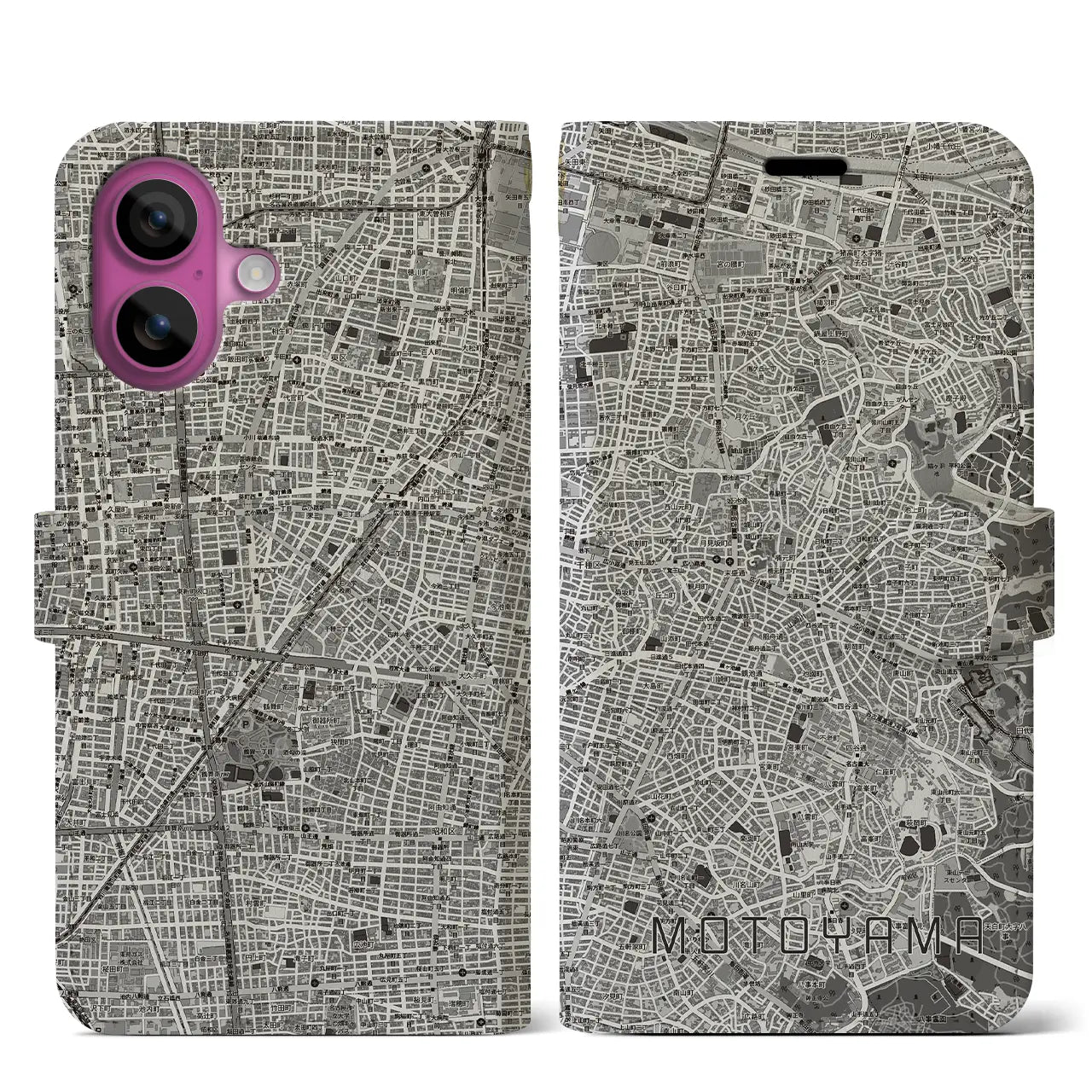 【本山（愛知県）】地図柄iPhoneケース（手帳タイプ）