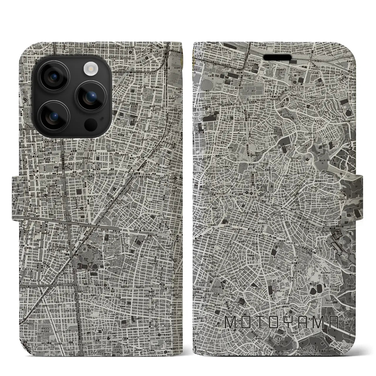 【本山（愛知県）】地図柄iPhoneケース（手帳タイプ）
