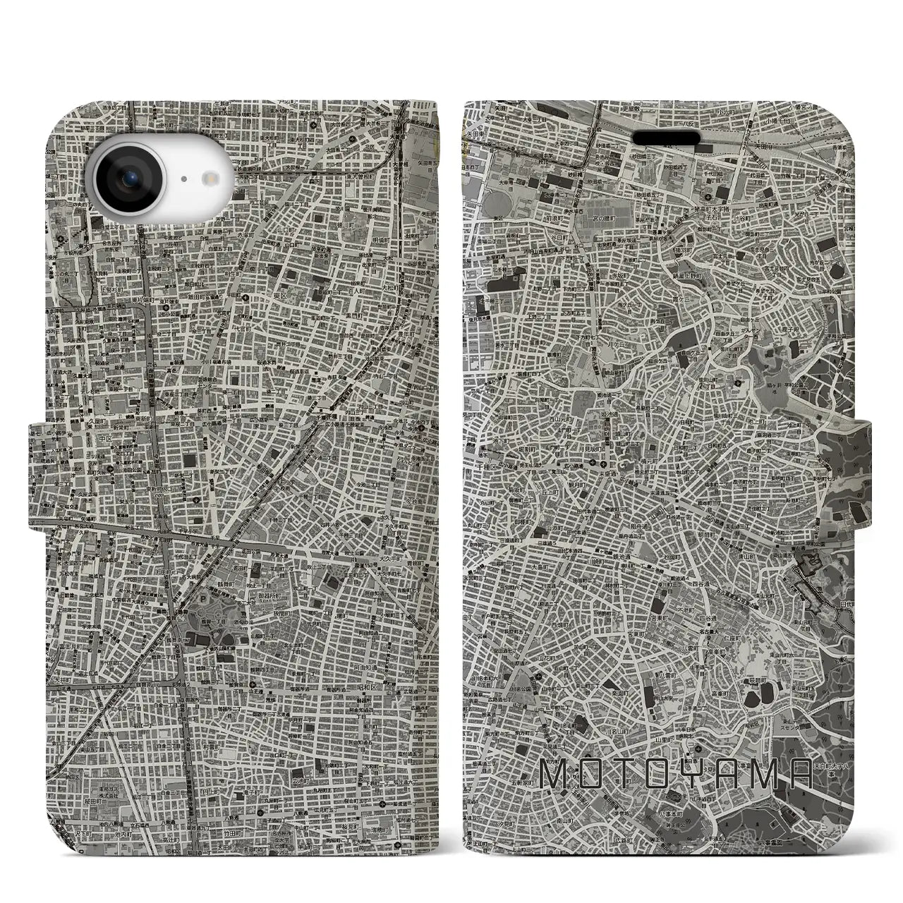 【本山（愛知県）】地図柄iPhoneケース（手帳タイプ）