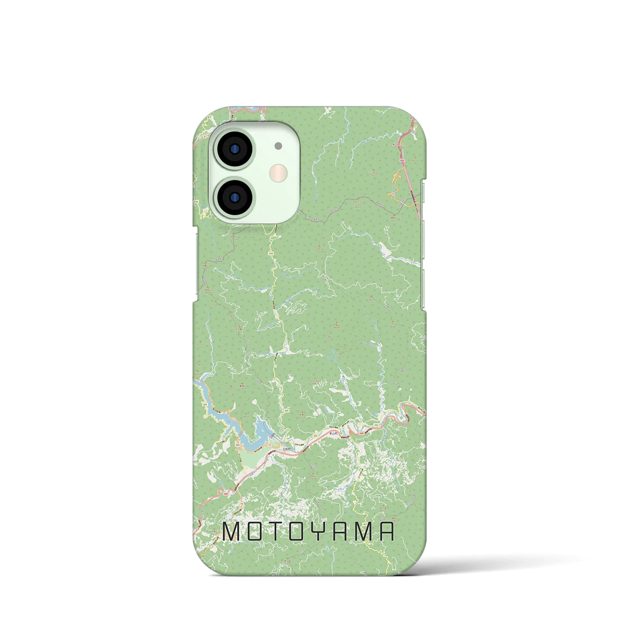 【本山】地図柄iPhoneケース（バックカバータイプ・ナチュラル）iPhone 12 mini 用