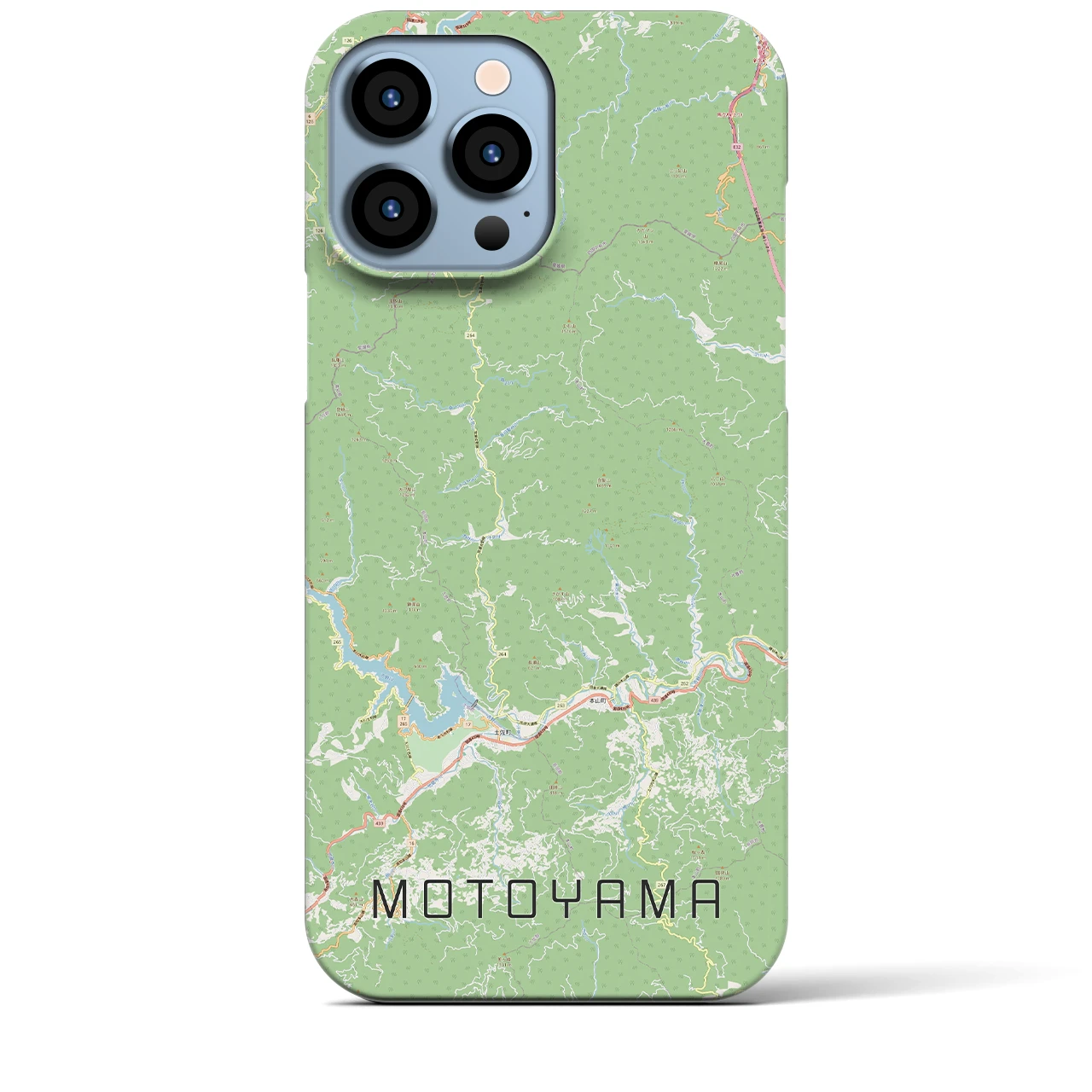 【本山】地図柄iPhoneケース（バックカバータイプ・ナチュラル）iPhone 13 Pro Max 用