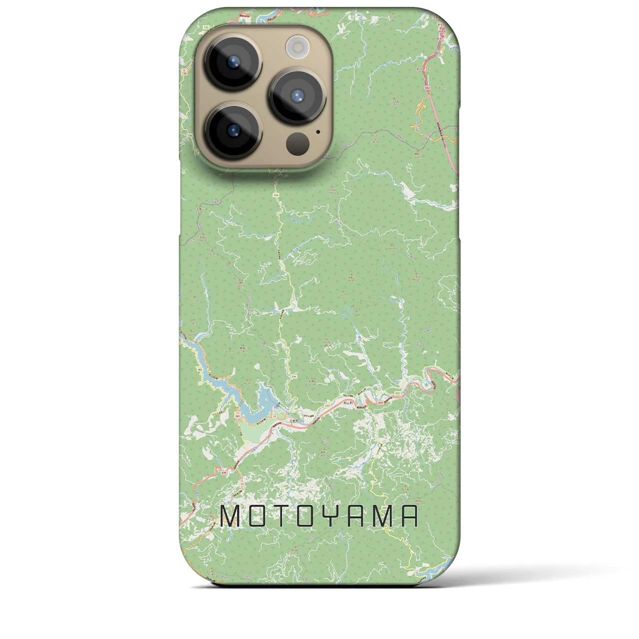 【本山】地図柄iPhoneケース（バックカバータイプ・ナチュラル）iPhone 14 Pro Max 用