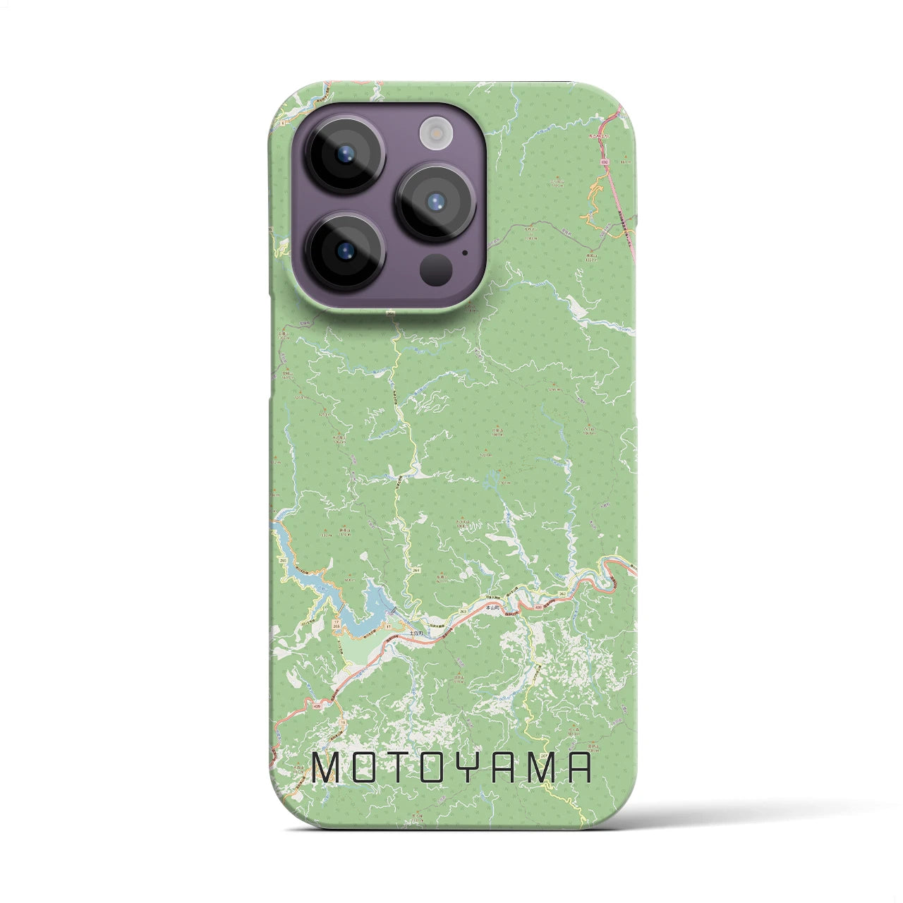 【本山】地図柄iPhoneケース（バックカバータイプ・ナチュラル）iPhone 14 Pro 用