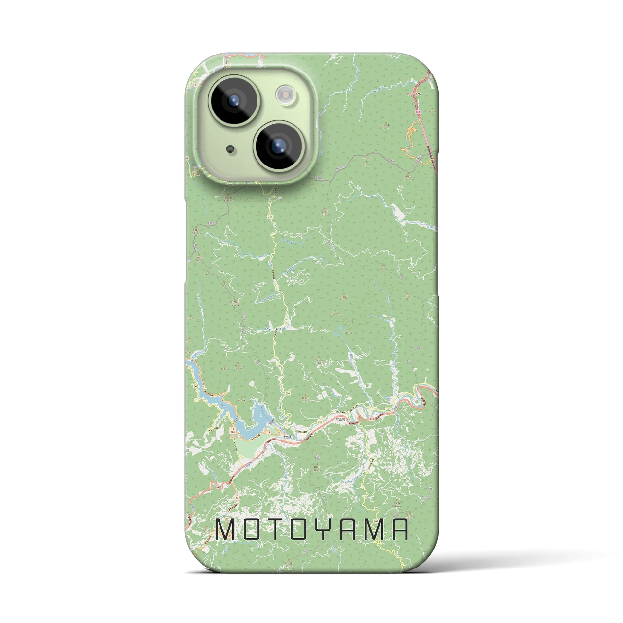 【本山】地図柄iPhoneケース（バックカバータイプ・ナチュラル）iPhone 15 用