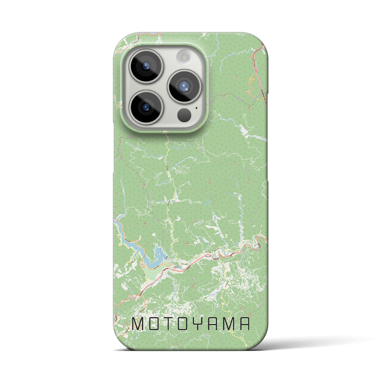 【本山】地図柄iPhoneケース（バックカバータイプ・ナチュラル）iPhone 15 Pro 用