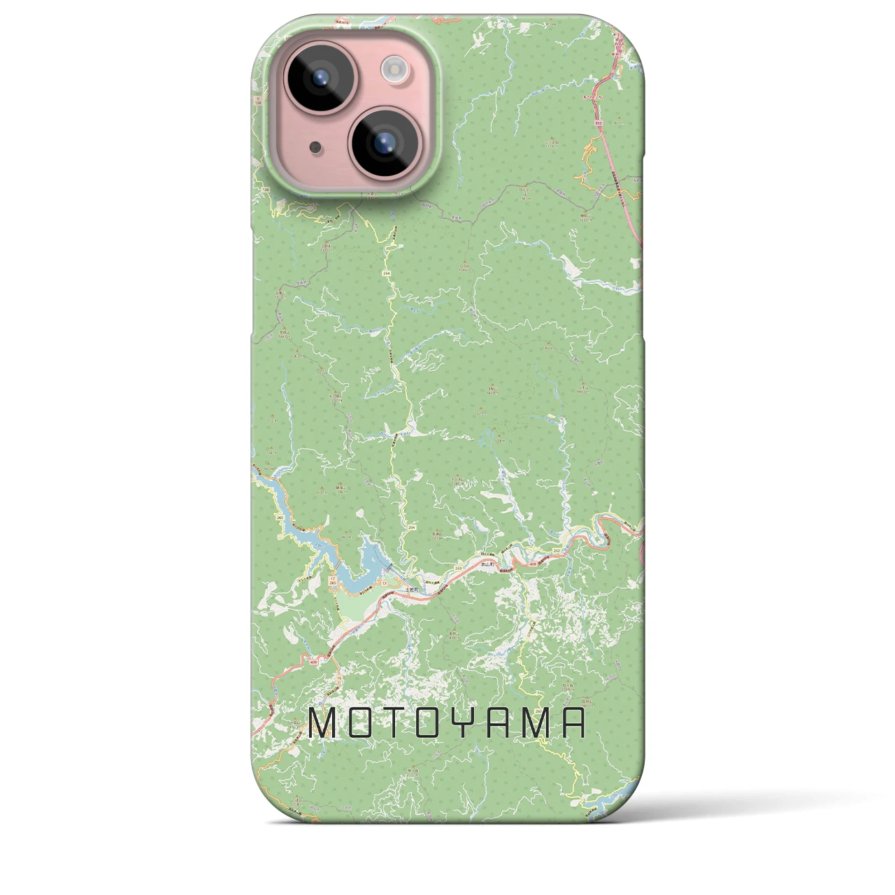 【本山】地図柄iPhoneケース（バックカバータイプ・ナチュラル）iPhone 15 Plus 用