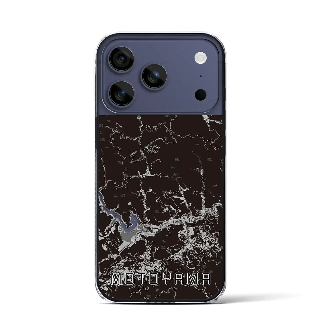 【本山(高知県)】地図柄iPhoneケース(クリアタイプ)モノトーン・iPhone 17 Pro Max 用