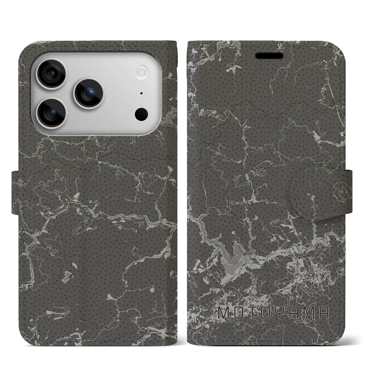 【本山（高知県）】地図柄iPhoneケース（手帳タイプ）