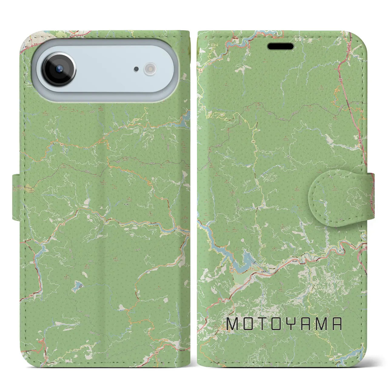【本山（高知県）】地図柄iPhoneケース（手帳タイプ）