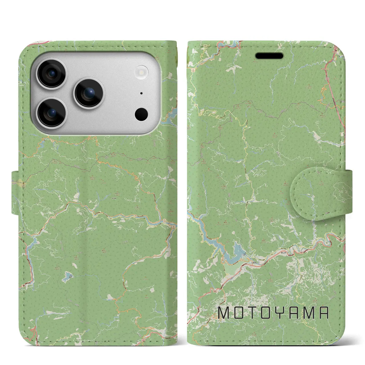 【本山（高知県）】地図柄iPhoneケース（手帳タイプ）