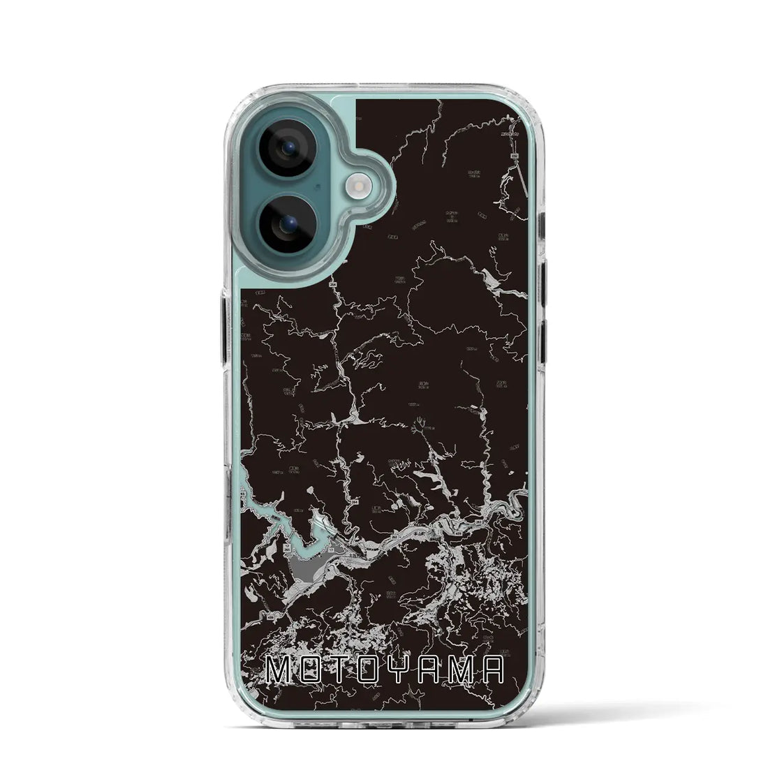 【本山（高知県）】地図柄iPhoneケース（MagSafeタイプ）モノトーン・iPhone 16 Pro 用
