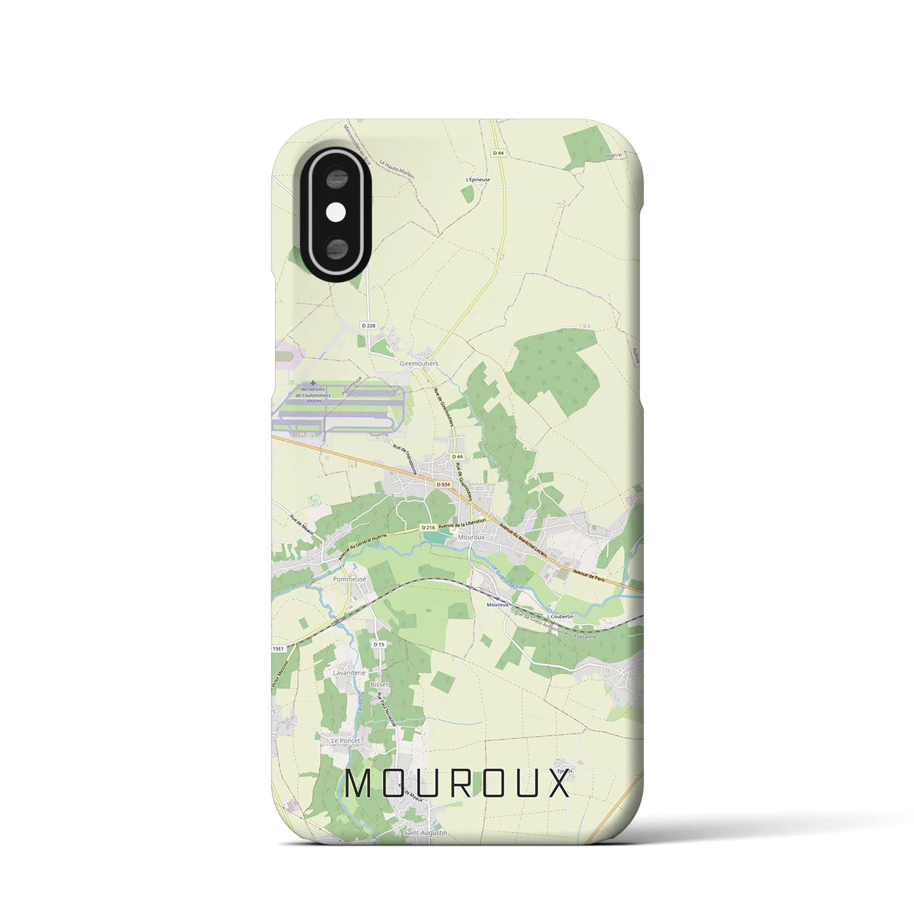 【ムルー（フランス）】地図柄iPhoneケース（バックカバータイプ）ナチュラル・iPhone XS / X 用